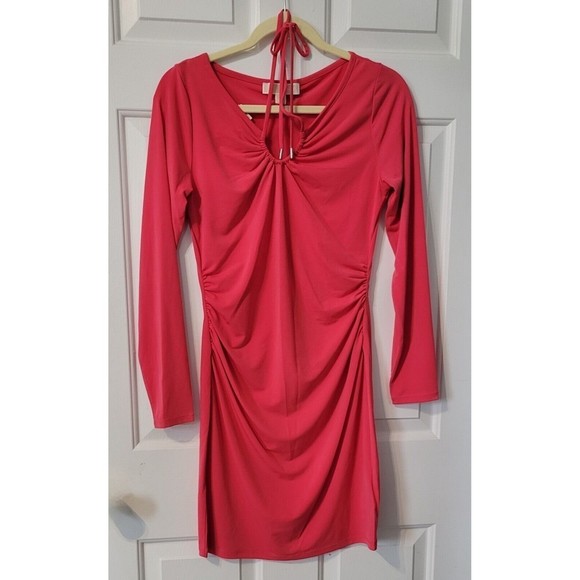 Michael Kors Strappy Long Sleeve Mini‎ Dress Size Medium NWT A68 - Picture 1 of 7